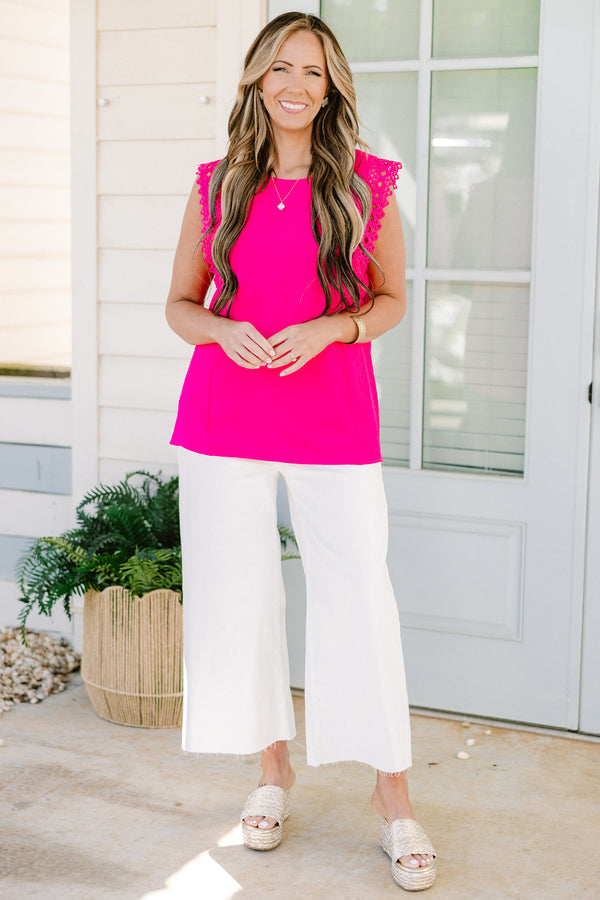 Small Temptations Top, Ultra Hot Pink