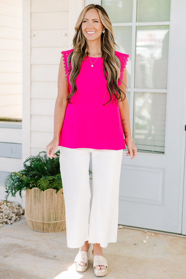 Small Temptations Top, Ultra Hot Pink