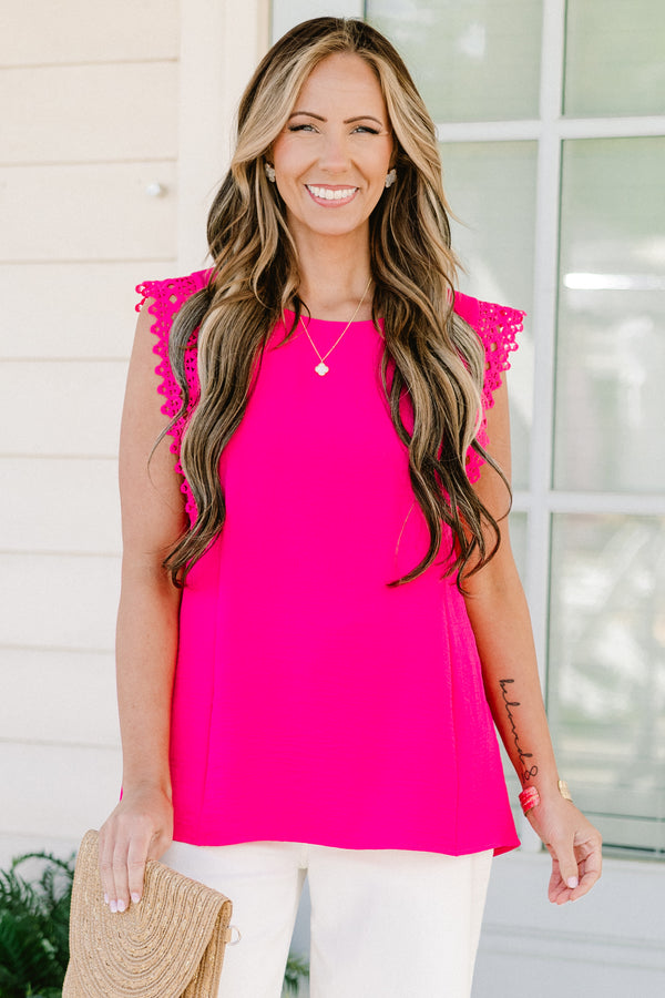 Small Temptations Top, Ultra Hot Pink