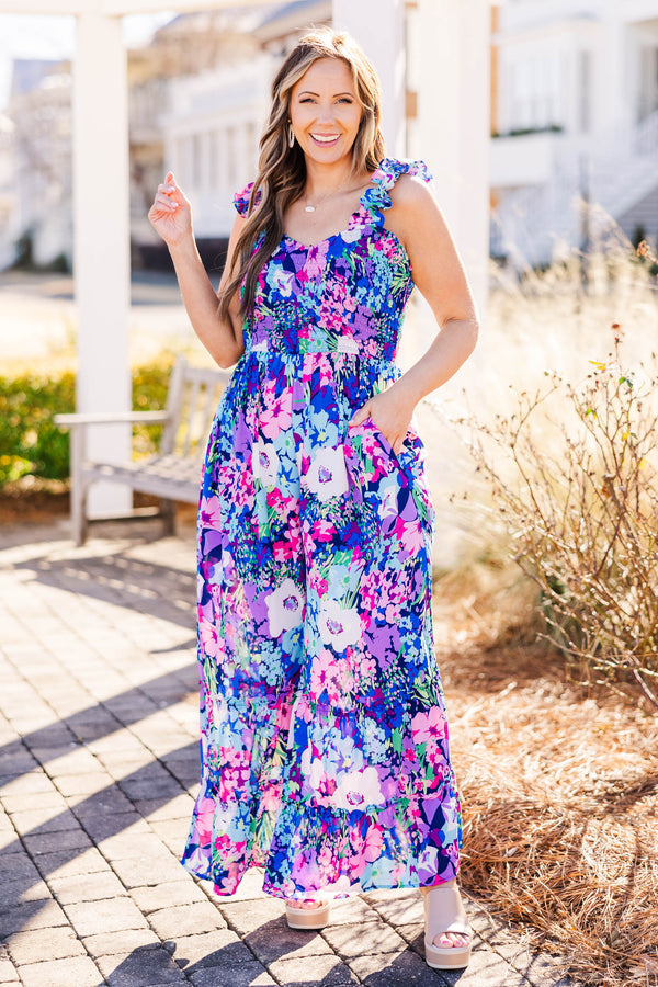 So Unpredictable Jumpsuit, Blue