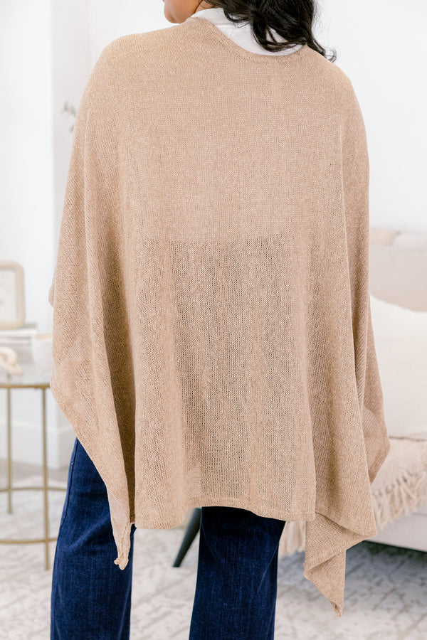 Softly Stated Poncho, Almond