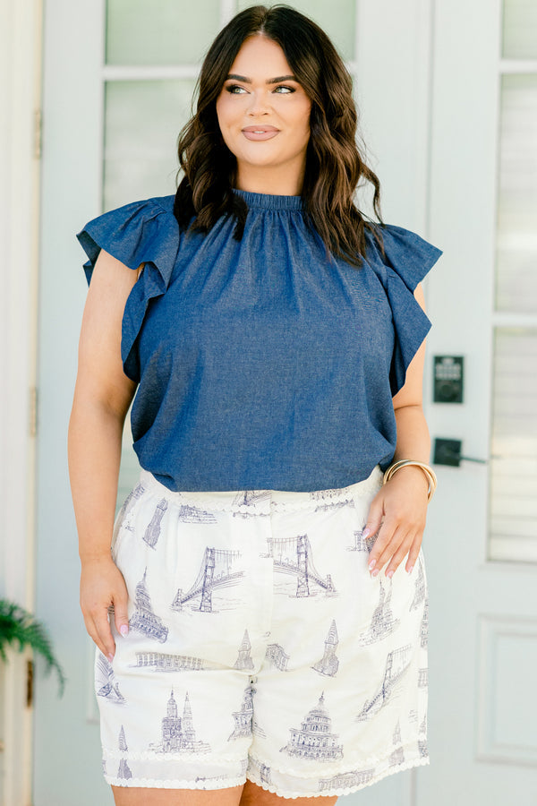 Soul of Summer Shorts, Elfenbein-Marine