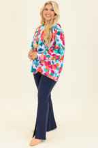Southern Sweetness Top, Blue-Multi
