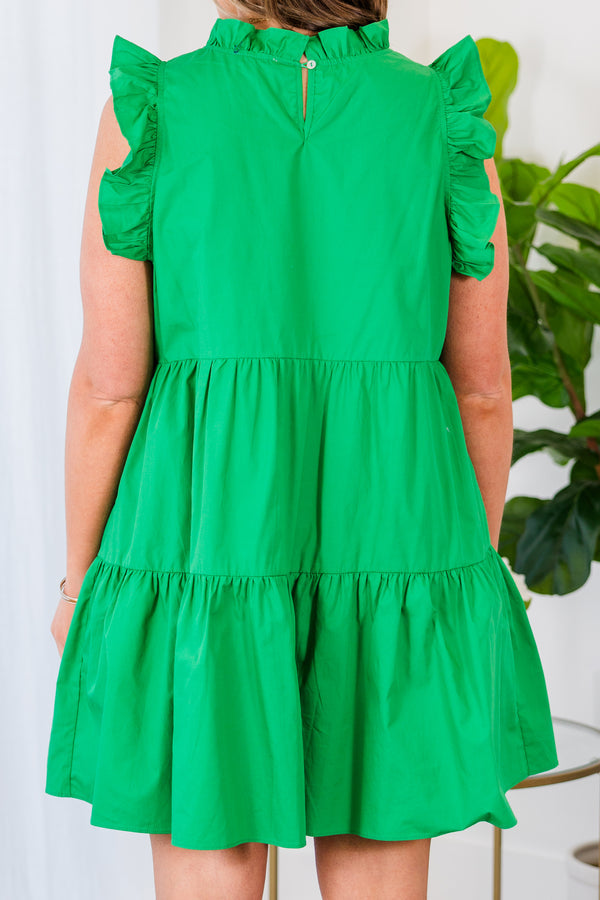 Spinning Around In Circles Kleid, Kelly Green