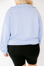 Sporty Chic Pullover, Dusty Blue