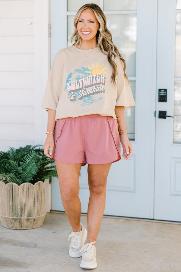 Sporty Chic Shorts, Light Rose