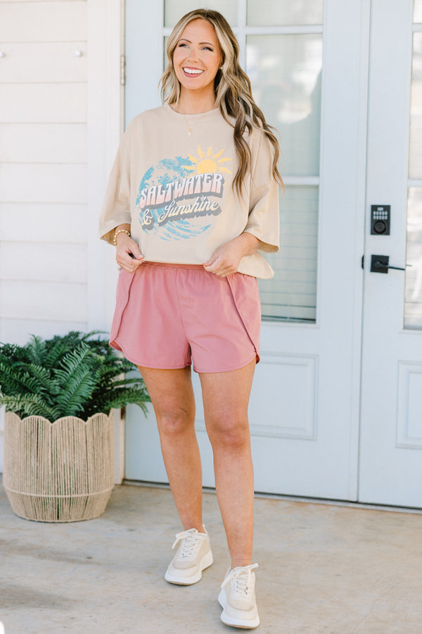 Sporty Chic Shorts, Light Rose