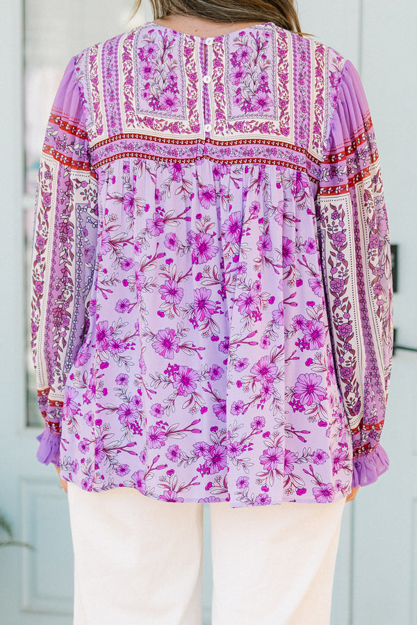 Frühlingsschauer bringen Blumen-Top, Violett