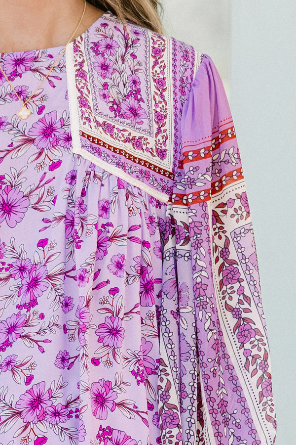 Frühlingsschauer bringen Blumen-Top, Violett