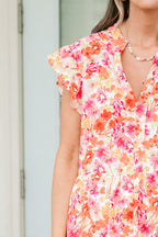 Springtime Splendor Midi Dress, Pink Floral