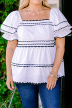 Stellar Beauty Top, Weiß-Schwarz