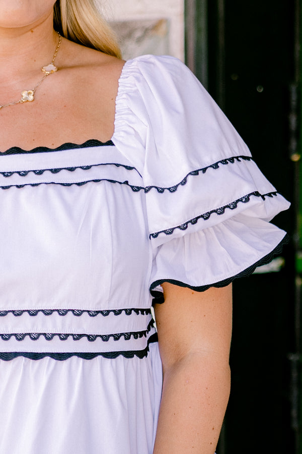 Stellar Beauty Top, Weiß-Schwarz