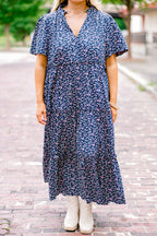 Straight Shot Dress, Navy Floral