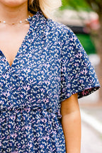 Straight Shot Dress, Navy Floral