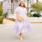 Gerades Kleid, Lila Gestreift
