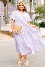 Gerades Kleid, Lila Gestreift