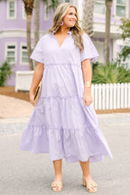 Gerades Kleid, Lila Gestreift