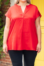 Gerade geschnittenes Stunner Top, Tomatenrot