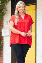 Gerade geschnittenes Stunner Top, Tomatenrot