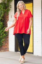 Gerade geschnittenes Stunner Top, Tomatenrot
