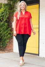 Gerade geschnittenes Stunner Top, Tomatenrot