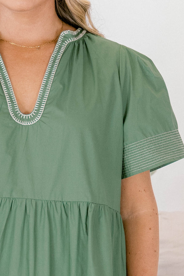 Kleid „Straight Shot“, Salbeigrün