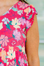 Strawberry Sorbet Dress, Hot Pink