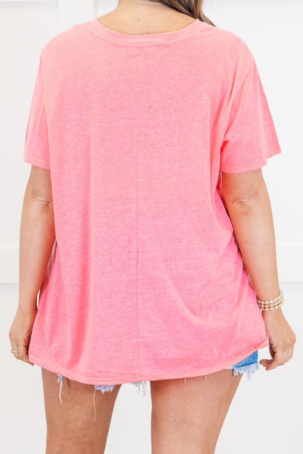 Glückskette T-Shirt, Neonfuchsia