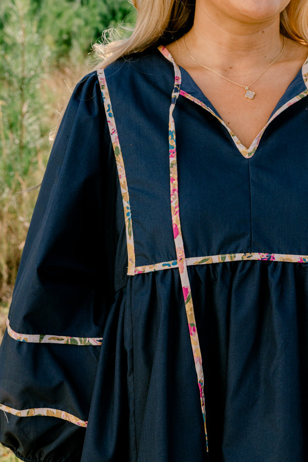 Stuck In Your Ways Dress, Navy Blue