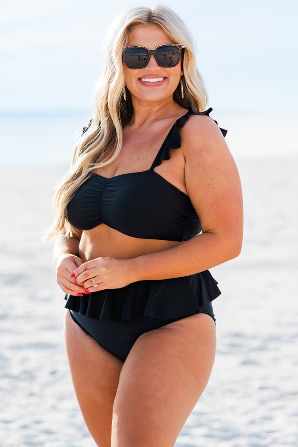 Sugar Sands Swim Top, Black