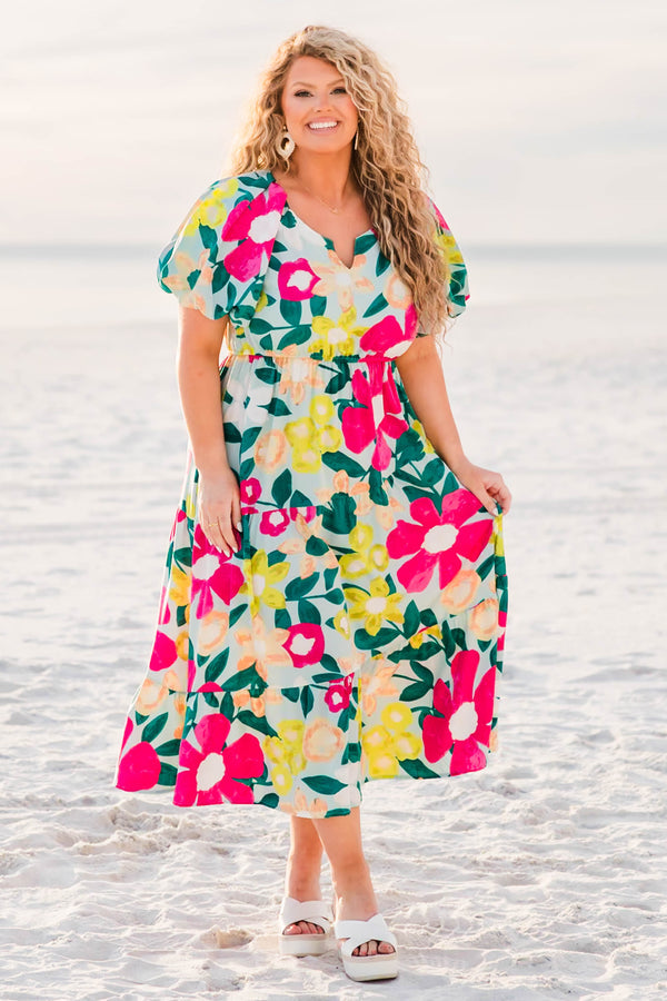 Summer Sunrise Dress, Mint Mix