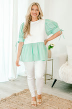 Summer Sweets Top, Aqua Stripe