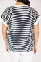 T-Shirt „Sunday Stroll“, Weiß/Schwarz