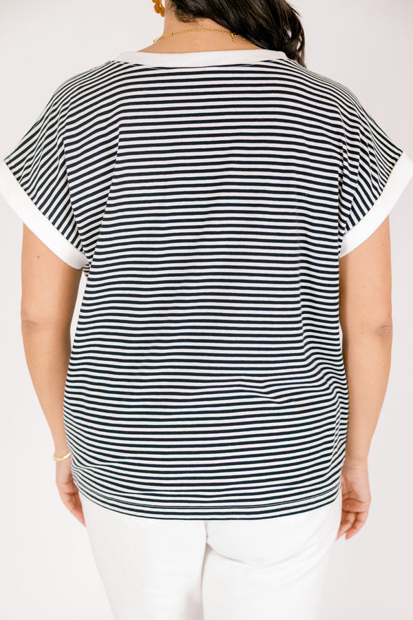 T-Shirt „Sunday Stroll“, Weiß/Schwarz