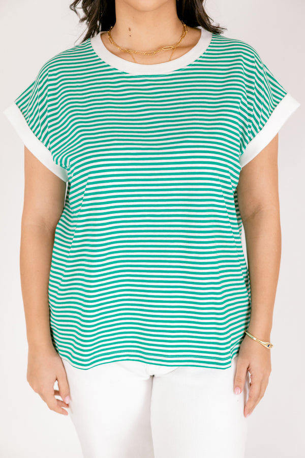 Sonntagsspaziergang-T-Shirt, Kellygrün