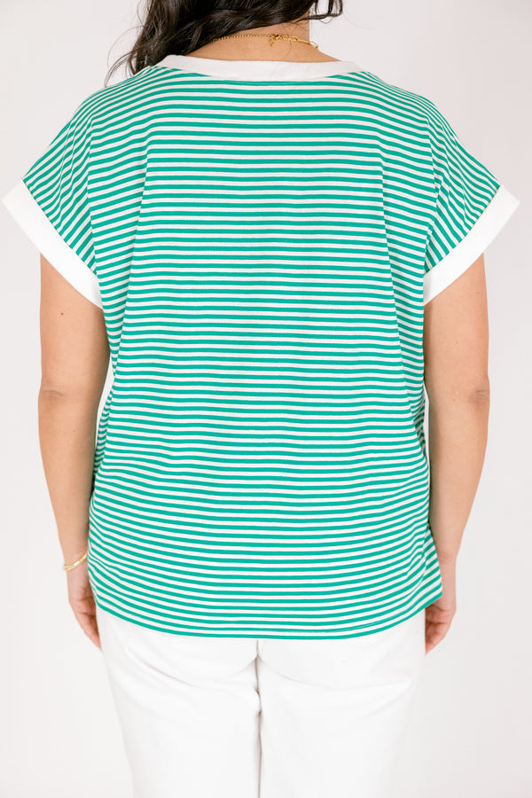 Sonntagsspaziergang-T-Shirt, Kellygrün