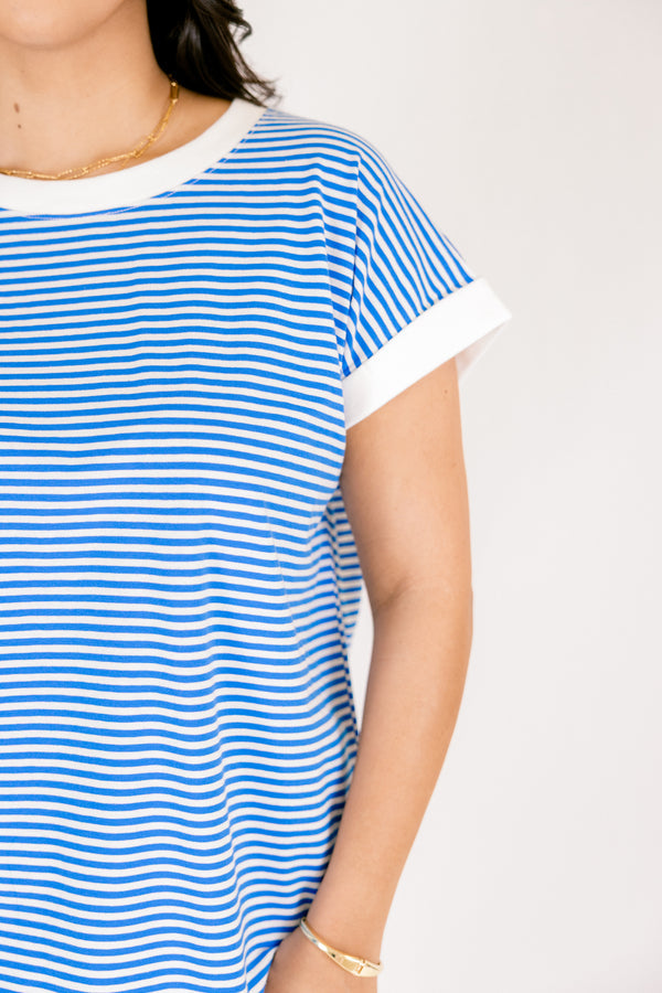 Sunday Stroll Tee, Ocean Blue
