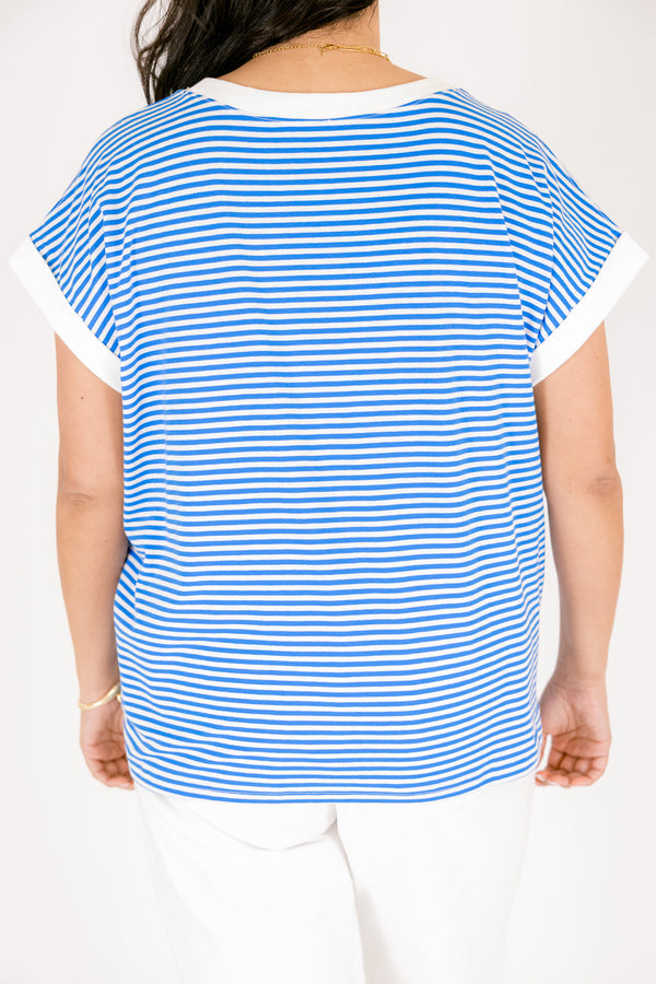 Sunday Stroll Tee, Ocean Blue