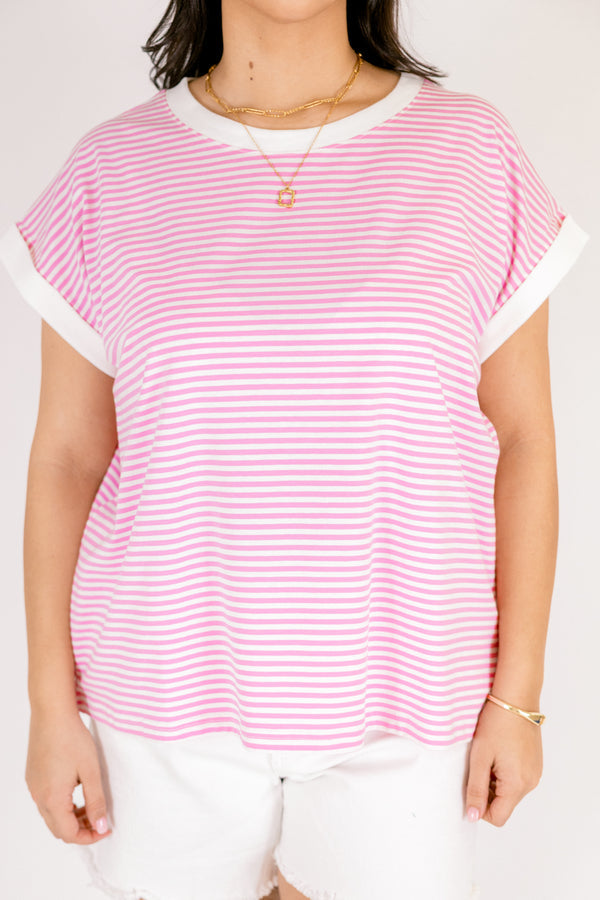 Sunday Stroll Tee, Bubble Gum Pink