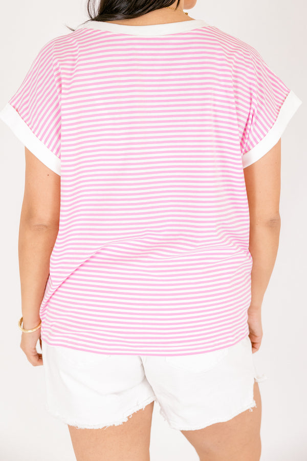 Sunday Stroll Tee, Bubble Gum Pink