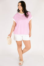 Sunday Stroll Tee, Bubble Gum Pink