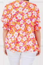 Sunlit Petals Top, Hot Pink