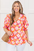 Sunlit Petals Top, Hot Pink