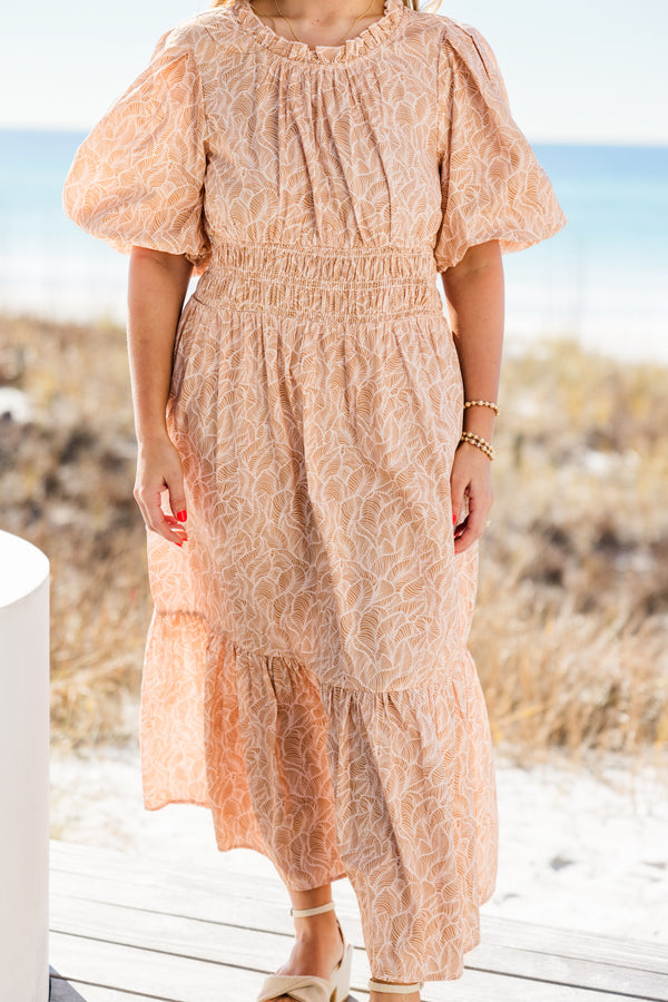 Sunlit Stroll Maxi Dress, Taupe