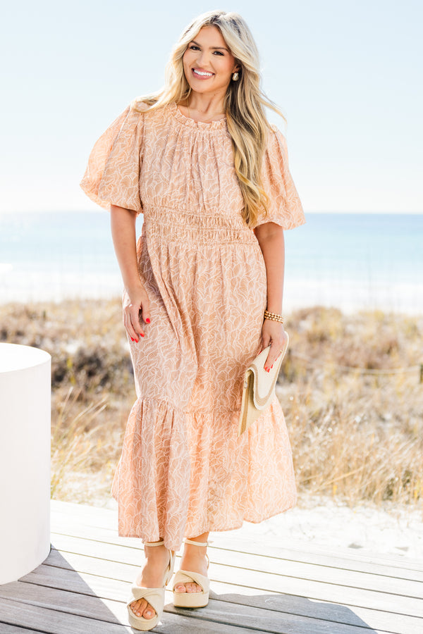 Sunlit Stroll Maxi Dress, Taupe