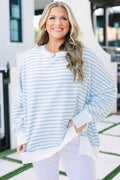 Sunset Glow Pullover, Blue Stripe