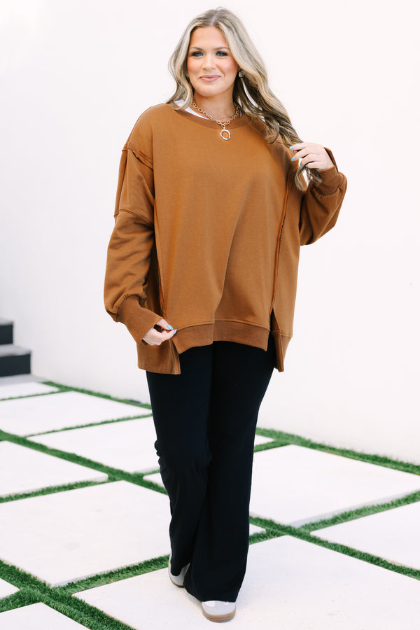 Sunset Glow Pullover, Chocolate