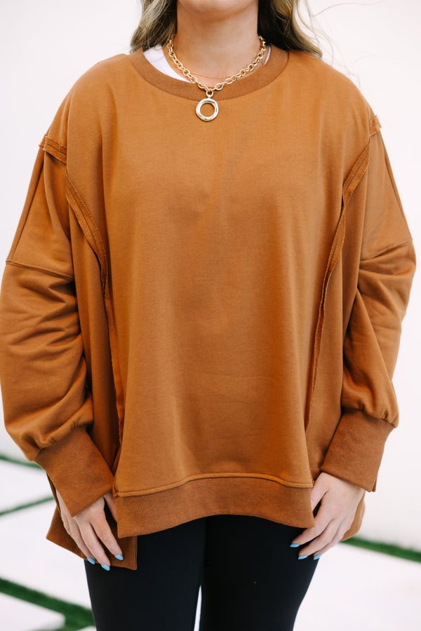 Sunset Glow Pullover, Chocolate