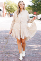 Sunset Kisses Dress, Cream Gold