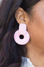 Sunset Silhouette Earrings, Light Pink